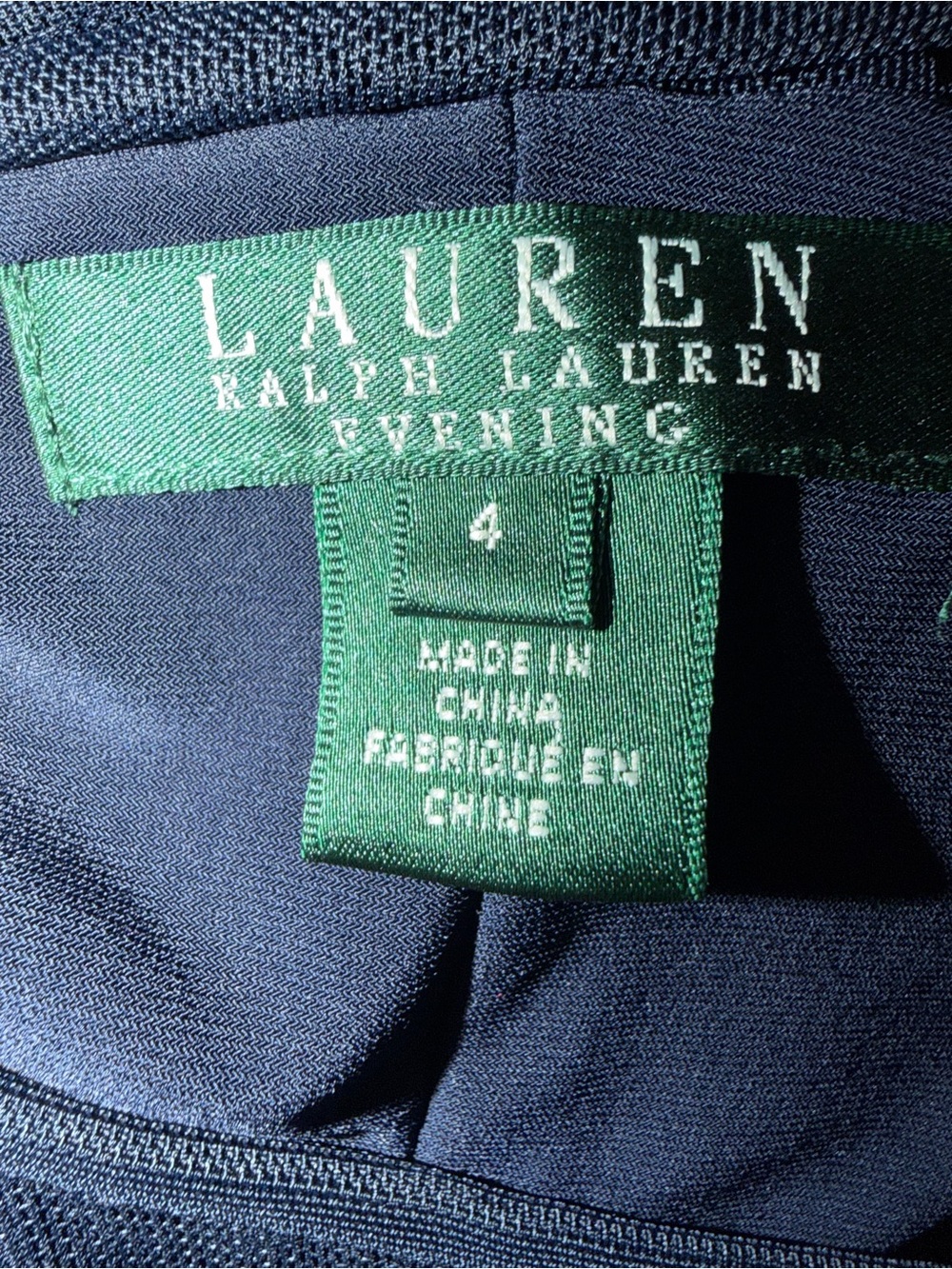 Ralph Lauren Alex Floor Length Illusion Ruched Navy Blue Dress 4 - Picture 4 of 5